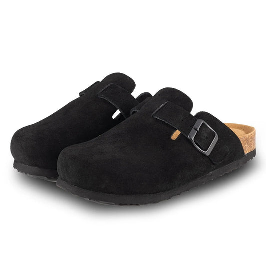 Sabots confort en daim & semelle liège antidérapante